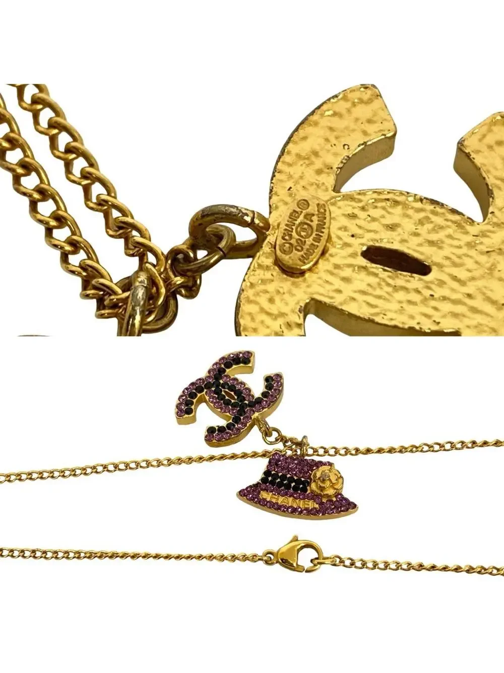Chanel Cc Logo Pendant Necklace Metal #209717C11B